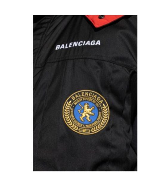 Balenciaga Black Fur-Trimmed Padded Jacket for men