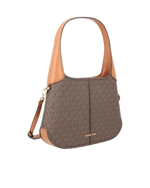 MICHAEL Michael Kors Brown Alice Small Signature Logo Shoulder Bag