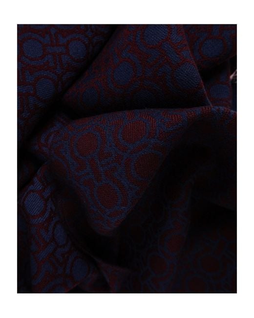 Ferragamo Blue Tassel Scarf for men