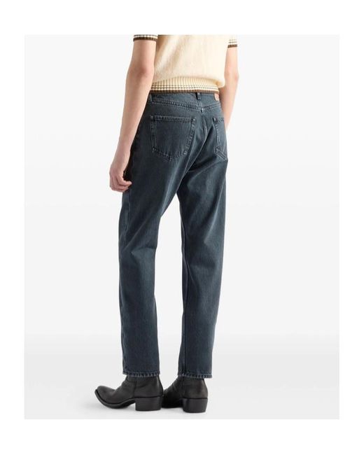 Prada Blue Triangle-Logo Straight-Leg Jeans for men