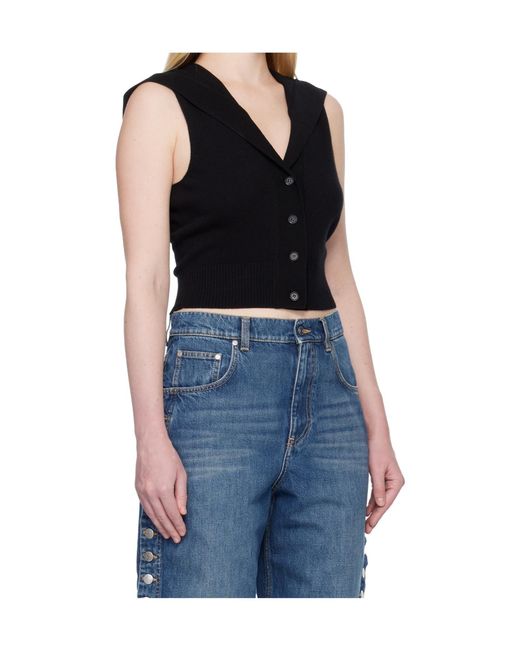 Stella McCartney Black Buttoned Sleeveless Top