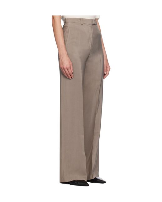Anine Bing Gray Dolan High-Rise Casual Pants