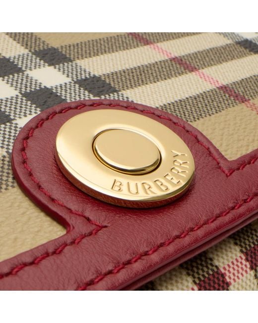 Burberry Brown Checked Top Handle Note Bag