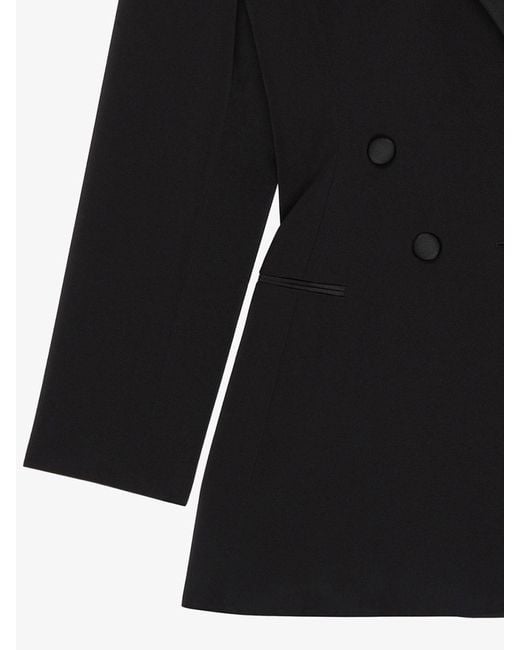 Givenchy Black Pleated Double-Breasted Blazer