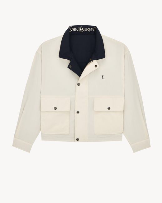 Saint Laurent Blue Cassandre Reversible Work Jacket for men