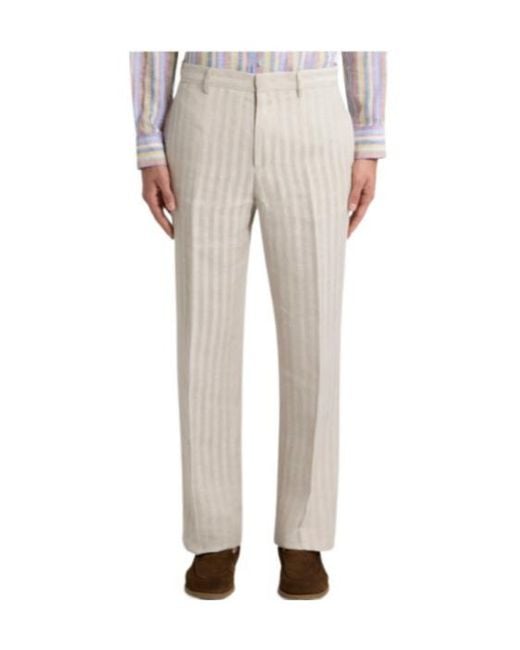 Etro Gray Striped Trousers for men
