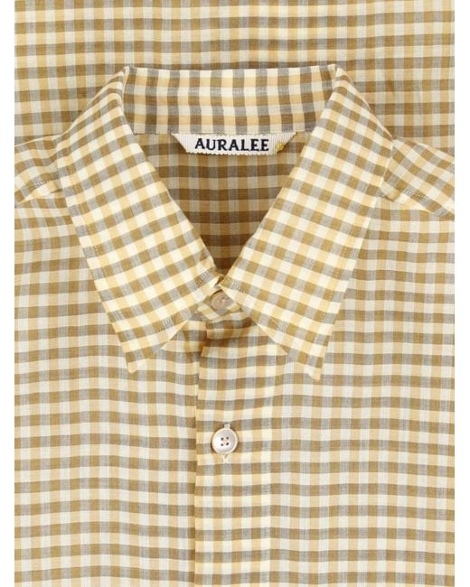 Auralee Natural Airy Gingham-Check Shirt for men