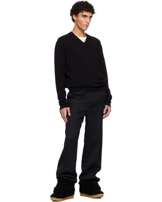 Lanvin Black Curb Shearling Sneakers for men