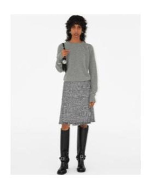 Burberry Gray Logo Intarsia-Knit Crewneck Jumper