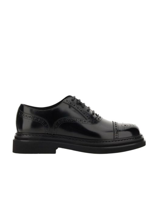 Dolce & Gabbana Black Lace-Up Derby Shoes for men