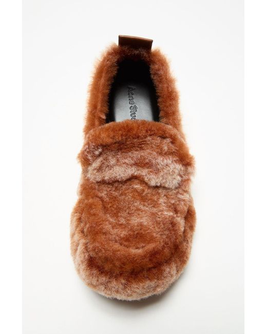 Acne Brown Shearling Loafers