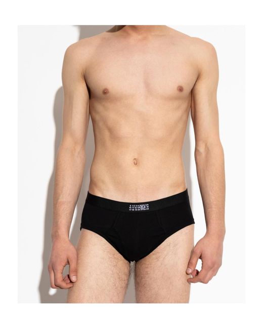 MM6 by Maison Margiela Black Branded Briefs for men