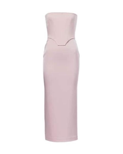 Alex Perry Pink Draped Crepe Satin Corset Dress