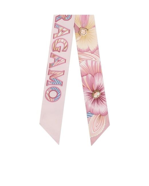 Ferragamo Pink Brezza Printed Headband