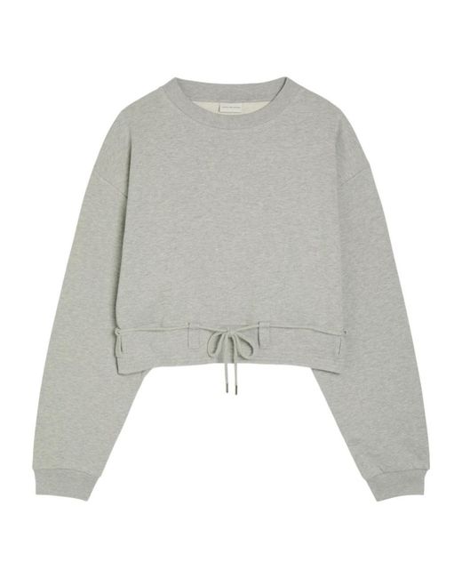 Dries Van Noten Gray Hasterfiela Drawstring Cotton Sweatshirt