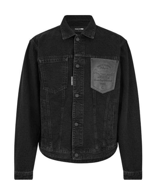 DSquared² Black Washeddenim Jacket for men