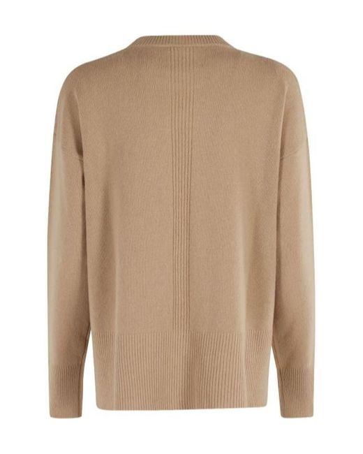Roberto Collina Brown Round-Neck Long-Sleeve Sweater