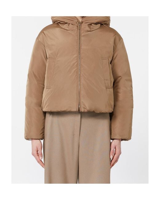 Max Mara Brown The Cube Padded Hooded Jacket