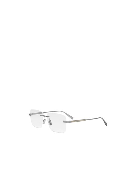 BVLGARI White Bulgari Rectangular Frame Glasses for men