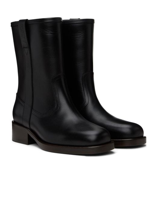 A.P.C. Black Round Toe Ankle Boots