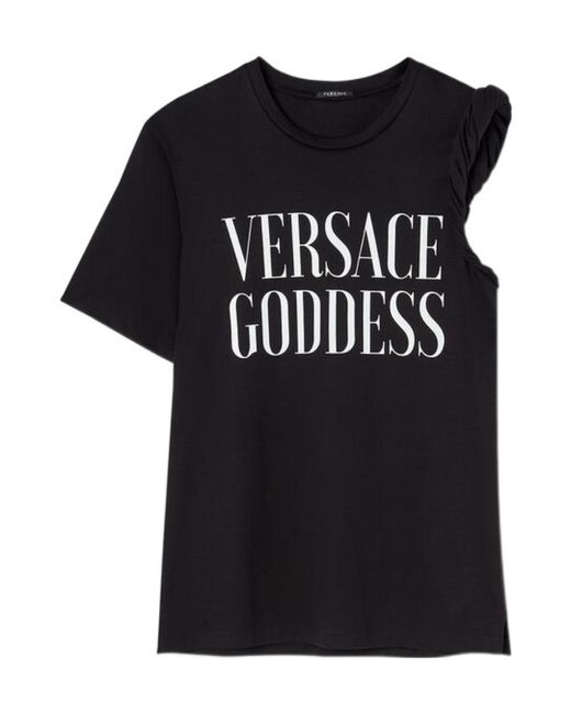 Versace Black Logo Printed Crewneck T-Shirt