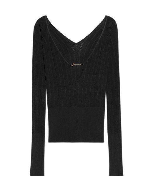 Jacquemus Black Pralu Ribbed Top