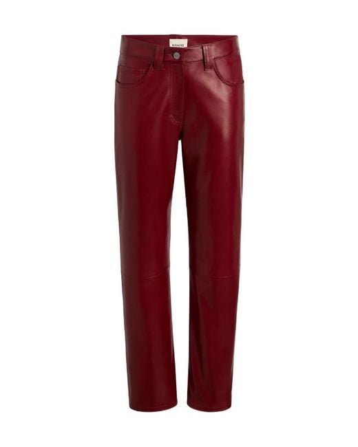 Khaite Red Callum Straight Leg Trousers