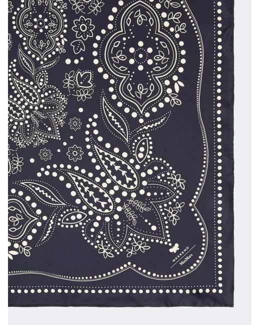 Weekend by Maxmara Black Square Silk Scarf