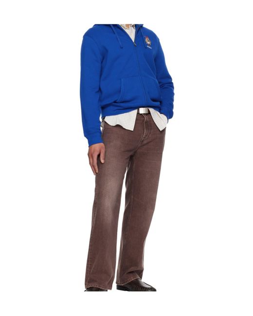 Polo Ralph Lauren Blue Long-Sleeved Full-Zip Hoodie for men