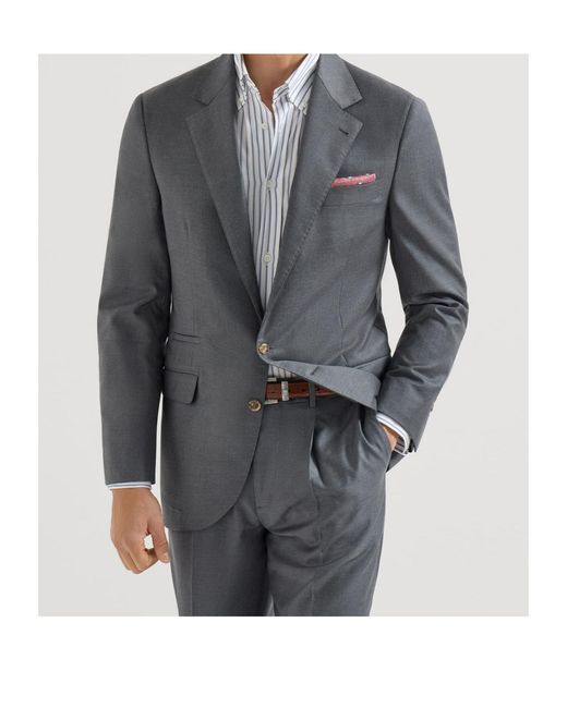 Brunello Cucinelli Blue Super 150S Virgin-Wool Four Season Batavia Twill Blazer for men
