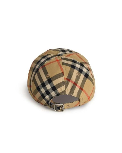 Burberry Multicolor Check Printed Baseball Cap for men