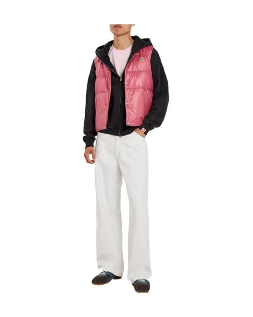 Moncler Pink Casual Down Vest for men
