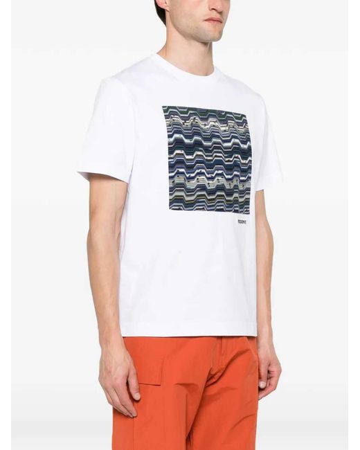 Missoni Blue Zigzag-Print T-Shirt for men