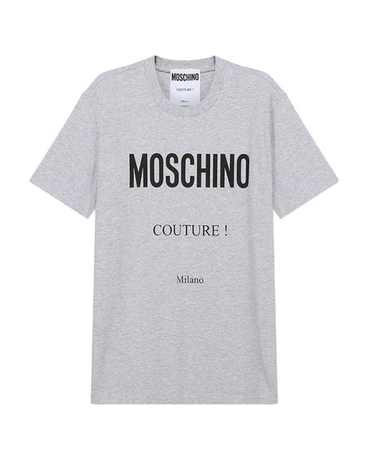 Moschino Gray Logo T-Shirt for men