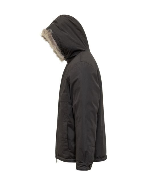 Yves Salomon Black Parka With Fur Hood for men