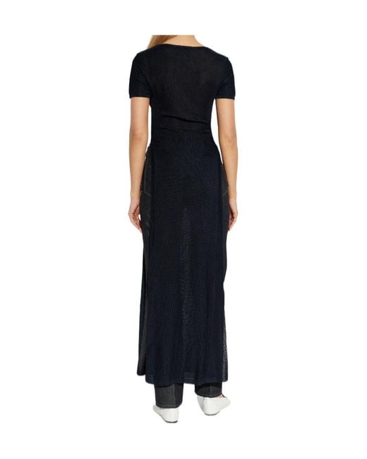Lemaire Sheer Short Sleeve Knitted Dress in Black | Lyst
