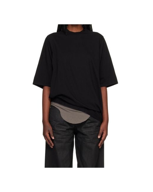 Rick Owens Black Jumbo Short-Sleeve T-Shirt