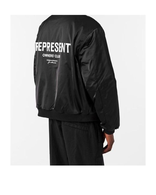 Represent Black Varsity Jacket for men