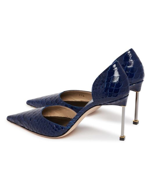 Tom Ford Blue Dorsay Embossed Pointed Toe Pumps