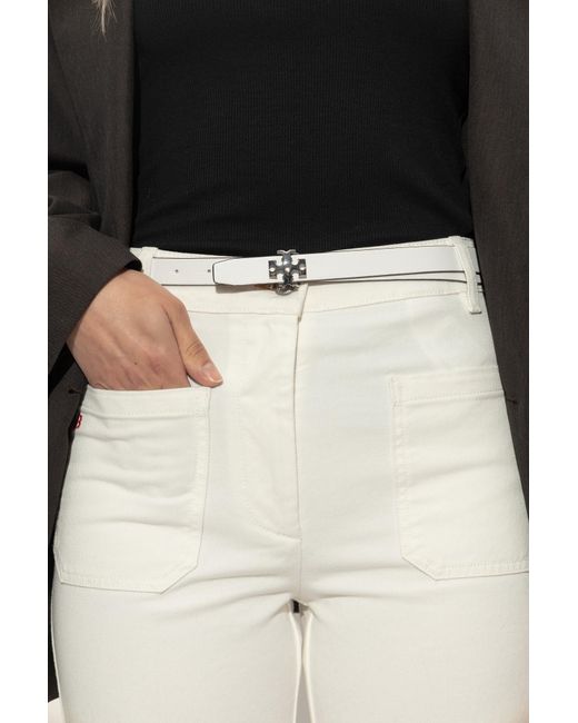 Tory Burch White Leather Belt