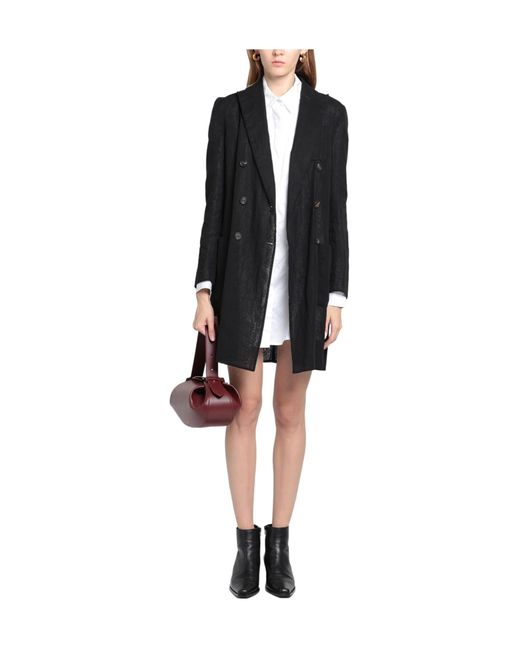 Brunello Cucinelli Black Mid-Length Double-Breasted Blazer