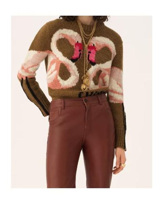 Chloé Brown Intarsia-Knit Sweater