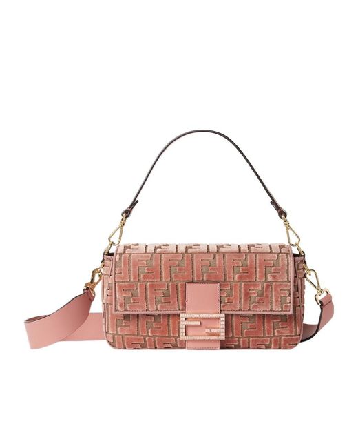 Fendi Baguette Zucca in Pink | Lyst