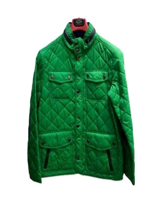 Paul & Shark Green High-Necked Quilted Casual Jacket for men