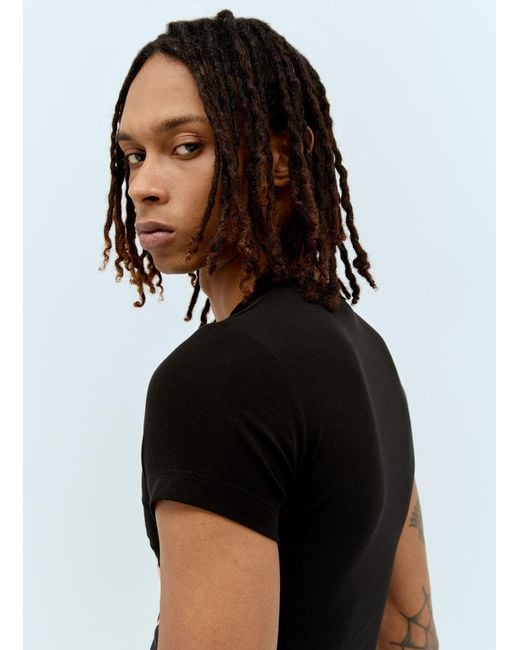 Pam Black Open-Necked Shirt for men