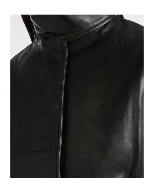Christopher Esber Black Zippered Long-Sleeved Leather Jacket