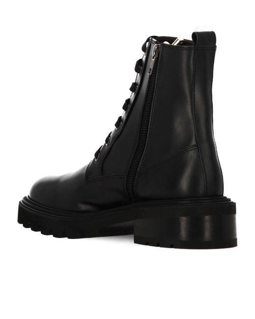 Via Roma 15 Black Lace-Up Boots