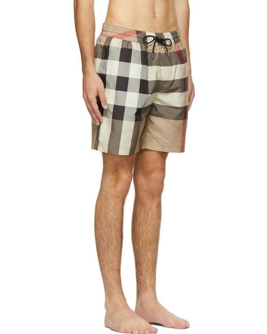 Burberry Multicolor Checked Drawcord Swim Shorts for men