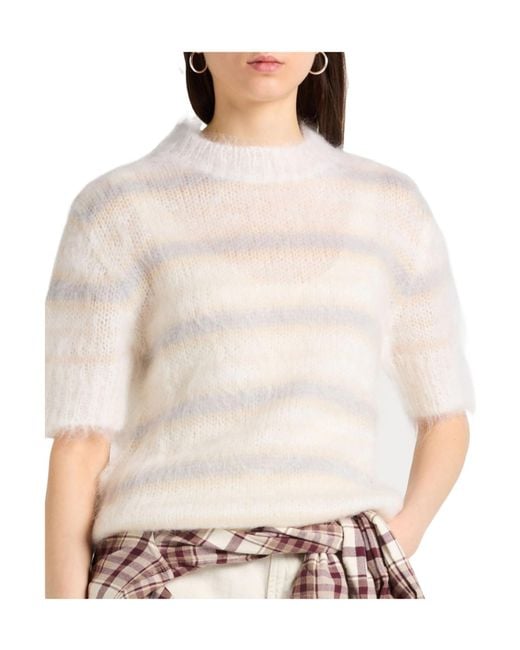 Marni White Stripedknitted Jumpers