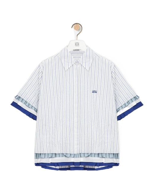 Loewe White Striped Short-Sleeve Shirt